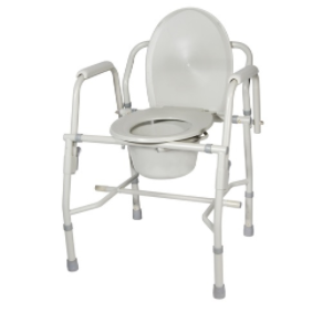 Deluxe Steel Drop-Arm Commode
