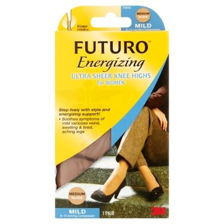 Futuro Ultra Sheer Knee Highs Hose for Women (Sizes M - L) 2-Pack