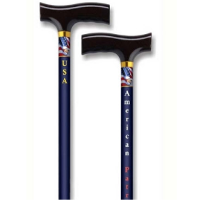 Straight Adjustable Aluminum Cane - American Patriot