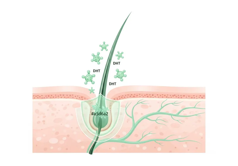 Illustration of how hair loss treatment works in the body