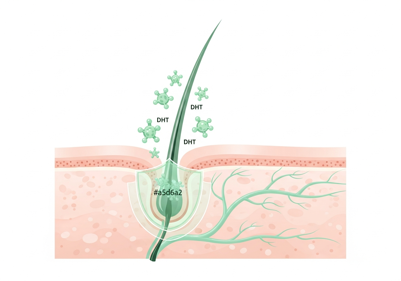 Illustration of how hair loss treatment works in the body
