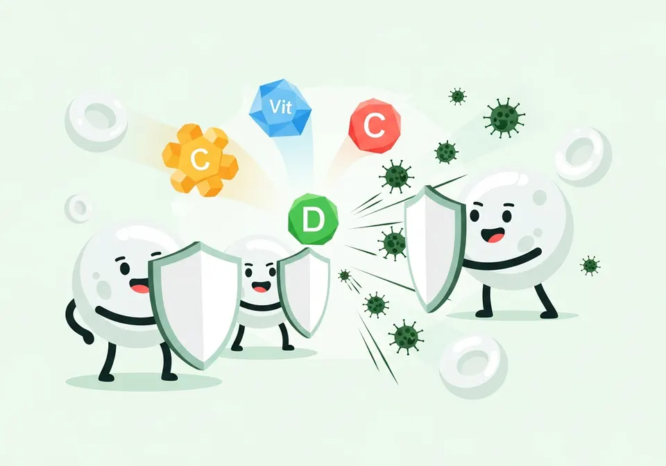 Illustration of how immune support treatment works in the body