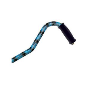 Lightweight Aluminum Designer Cane - Blue Peacock - Offset Handle